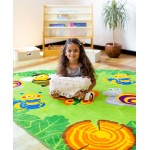 Covor Coltar Copii cu Fluturasi, Omidute, Gargarite si Melcisori- Covoras pe colt Multicolor - Inapoi la natura